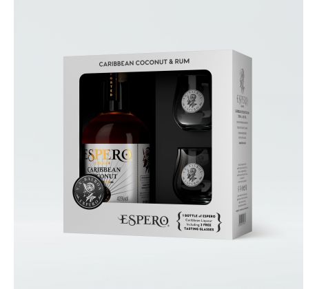 Espero Caribbean Coconut & rum + 2 poháriky 0,7l 40%